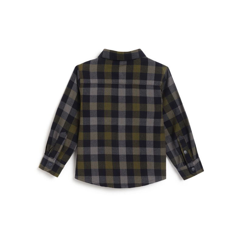 Boys Dark Blue Checkered Long Sleeve Shirt image number 1